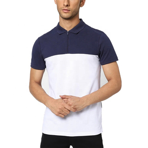 เสื้อโปโลสำหรับผู้ชายเสื้อสไตล์ลำลองผ้าคอตตอน100% แบบสวมหัวมีซิป1/4ทรงสลิมฟิต - Product Image 1