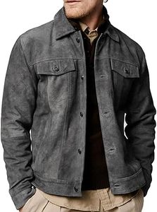 Chaqueta de Invierno Gruesa de Lona Estilo Vintage con Costuras en Contraste y Detalles Desgastados, de Cuero Genuino de Primera Calidad, Personalizada y de Alta Gama - Product Image 4