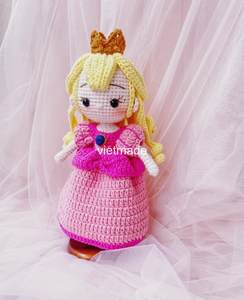 100% venta al por mayor hecho a mano Super lindo princesa melocotón Amigurumi ganchillo muñeca Amigurumi muñeca ganchillo muñeca mejor regalo de Navidad para chico - Product Image 4