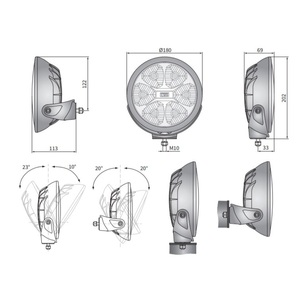 Faro a LED a Lungo Raggio - CE 180 25cd 12/24V - Prezzo Unitario WESEM (019.LUM2.51200) - Product Image 2