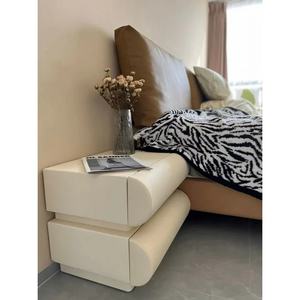 Gldwey <b>NightStand</b> Made Solid Wood High Quality With 2 Drawers and <b>White</b> Color For Bedroom Furniture - Product Image 6