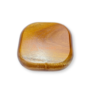 Haute Qualité Classique Khaya Bois Dîner Servant Snack Dessert Plats Léger 140x140x18mm Carré Bambou Assiette Plante Arrondie - Product Image 1