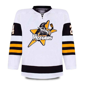 Maillot de hockey brodé personnalisé en sergé cousu et coupé Uniforme de hockey sur glace de la Pro League avec logo de l'équipe - Product Image 4
