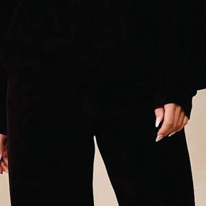 Personalizado para hombre liso suave franela polar Sudadera con capucha conjuntos logotipo bordado cuello alto 2 piezas Joggers conjunto Unisex cálido Casual chándal - Product Image 5