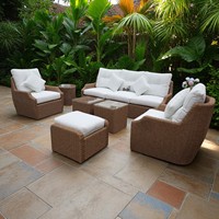 PRSF-172 Modern Dış Mekan Bahçe Koltuk Takımı Vietnam Malı Suni Hasır Poli Rattan Hava Koşullarına Dayanıklı Çevre Dostu Veranda Dinlenmesi İçin