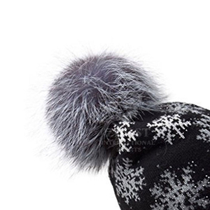 Black Leaf Pom Pom <b>Beanie</b> Breathable <b>Waterproof</b> Winter Hat Soft Warm Unisex Street Style Casual Home Use for Outdoor Travel - Product Image 5