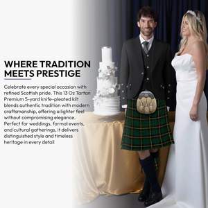 Kilt écossais pour homme, motif tartan vert chasseur du clan Wallace, 16 oz, 100% acrylique, laine, ajustement sécurisé, sangles en cuir, vêtements écossais, 2026 - Product Image 6