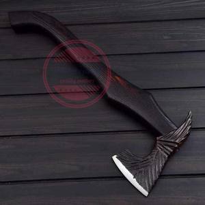 Hache de camping forgée à la main en acier à haute teneur en carbone avec manche en bois - Product Image 5