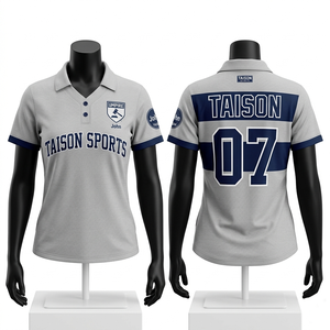 Jersey de Árbitro de Béisbol para Mujer, 180GSM, Malla de Poliéster Transpirable, Diseño con Paneles Grises y Azul Marino, Parche Bordado, Logotipo Personalizado con Transferencia Térmica - Product Image 1