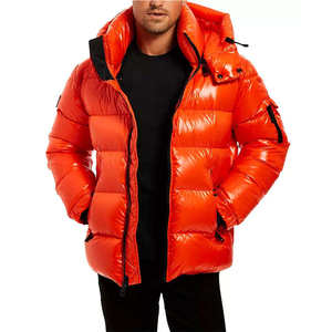 Casual Men Nonwoven Waterproof Windproof Hooded Jacket Stand Collar Zipper Closure Autumn <b>Winter</b> <b>Quilted</b> Puffer Coat Solid Front - Product Image 3