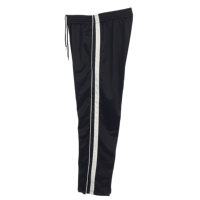 Pantalon de sport pour homme, style hip-hop, en toile légère et élasthanne, avec cordon de serrage à la taille, bande latérale, ourlet zippé, coupe ajustée, écologique, séchage rapide