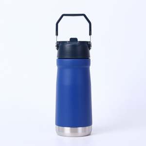 Botella de Agua de Acero Inoxidable de Doble Pared de 500 ml Personalizada al por Mayor, Vaso Térmico de Metal para Viaje con Tapa y Popote Portátil - Product Image 2