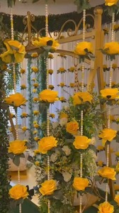 Guirlandes de perles de fleur de Rose artificielle jaune pour décor de toile de fond de scène Guirlandes de perles de nouveau Design Unique pour la décoration de plafond - Product Image 3