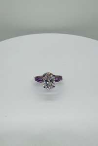 Anillo de diamantes cultivados en laboratorio de 3 CTs vintage y clásico de oro de 9 quilates, joyería fina - Product Image 4