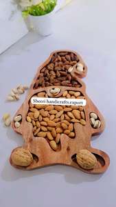 Plateau de service multifonctionnel en bambou en forme d'ours mignon fait à la main et écologique & Assiette en bois pour le petit-déjeuner des enfants, la collation, la vaisselle, 1 pièce - Product Image 5