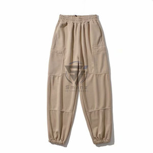 Pantalons de survêtement en molleton 100% coton personnalisés à la vente chaude, lavés à l'acide, tissu tricoté étoiles, streetwear, fermeture éclair à la cheville, avec étiquette en caoutchouc pour hommes - Product Image 5