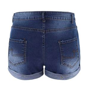 Shorts de Mezclilla de Cintura Alta para Mujer, 100% Mezclilla, Estilo Desgastado, para la Moda de Verano, Shorts para Hombre - Product Image 2