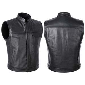 Gilet en cuir de service OEM ODM à vendre Gilet en cuir de moto en tissu pour hommes à prix de gros d'usine - Product Image 6