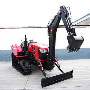 Mini-tractopelle compacte sur chenilles pour l'agriculture, machine agricole avec lame frontale pour travaux sur le terrain - Product Image 5