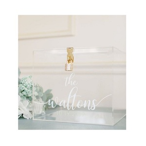 กล่องการ์ดอะคริลิครูปทรงสี่เหลี่ยมกล่องการ์ดแต่งงานขนาดพิเศษจากผู้ผลิตในบ้าน - Product Image 2