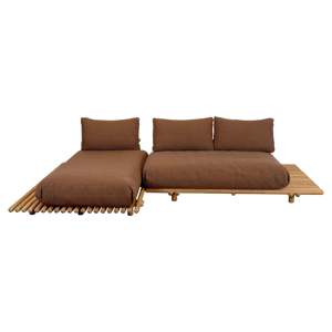 Minimlistic <b>Outdoor</b> Furniture Set Platform <b>Sofa</b> with Chaise Lounge Sticks - Product Image 2