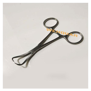 คีมหนีบผ้าขนหนูแบบโค้งปลายแหลม ขนาดพิเศษ ใช้ซ้ำได้ สำหรับสัตวแพทย์ ทำจากสแตนเลส สำหรับการผ่าตัด - Product Image 2