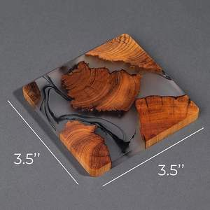 Decorative Designer Wooden Resin Handcrafted Bohemian Style Eco-Friendly Round <b>Coaster</b> <b>for</b> Table Protection Hot/Cold <b>Drinks</b> - Product Image 2