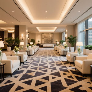 Axminster dệt tường-to-tường thảm tùy chỉnh mô hình len và <span class=keywords><strong>Nylon</strong></span> chống nước sử dụng thương mại - Product Image 4