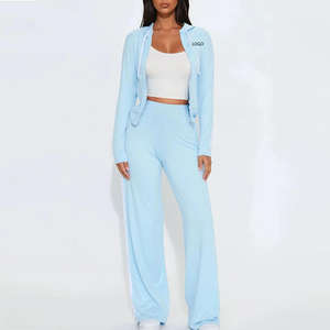 Sudadera con Capucha y Bolsillos Laterales con Cierre, Tejido Transpirable, Elástico y Cómodo, Mezcla de Poliéster, Pantalones Deportivos a Juego - Product Image 1