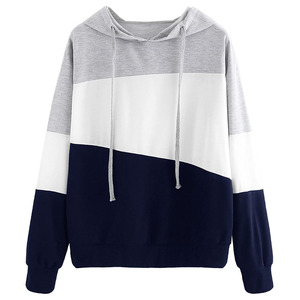 เสื้อฮู้ดผู้ชายแบบสั่งทำ สีตัดต่อ ผ้าโพลีเอสเตอร์ผสมคอตตอน ผ้าฟลีซ สไตล์ลำลอง สตรีทแวร์ เสื้อกันหนาวมีฮู้ด รับผลิตแบบ OEM - Product Image 1