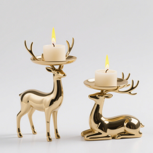 Service d'usinage CNC personnalisé moderne luxe or renne bougeoir support de table et pièce maîtresse décorative bougeoir - Product Image 3