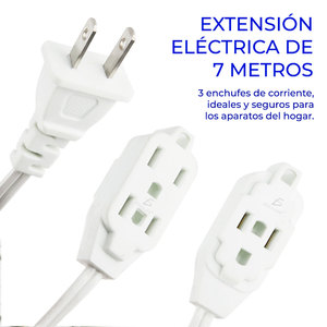 Cavo di prolunga elettrico da interno da 7 m con 3 prese, tipo femmina NEMA - Product Image 1