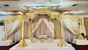 Gran oro blanco fibra boda Mandap Malasia gran grasa Tamilian matrimonio Mandaps decoración Venta caliente evento redondo Mandapam EE. UU. - Product Image 5