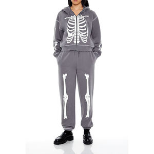 Nardon Apparel Custom Logo Blank Cotton Acid Washed 2 Piece Hoodie Set <b>Joggers</b> Sweatshirt Long Sleeve Casual <b>Women</b> Hoodie Set - Product Image 3