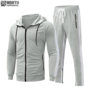 High Quality Custom Zip Hoodie <b>Trouser</b> Set For <b>Men</b> Wholesale <b>Sport</b> Tracksuit Cotton Fleece Tracksuit Season Winter Plus Size - Product Image 1