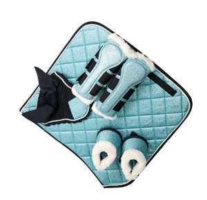 Ensemble d'équitation avec coussin de selle matelassé à paillettes, bottes confortables et couvre-oreilles par TARIQ MFG CO - Product Image 3