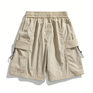 Shorts cargo pour hommes TWILL SPORTS, en polyester/coton, séchage rapide, poches utilitaires, taille ajustable avec cordon de serrage, tissu respirant pour - Product Image 2