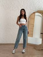 Jeans en denim délavé de haute qualité pour femmes, respirants, extensibles, écologiques, décontractés, à braguette boutonnée, coupe droite mi-haute, styles polyvalents