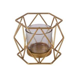 Aluminium Metal Gold Plated Finish <b>Tea</b> Light Votive <b>Candle</b> <b>Holders</b> for Home Party Decorations Includes Glass <b>Candle</b> Jars - Product Image 1