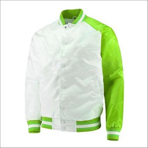 Chaqueta Varsity de Hombre, Personalizada con Logotipo, de Satén Chenille, Bordada, de Dos Tonos, Estilo Letterman, Vintage, con Manga Lisa en la Parte Delantera - Product Image 4