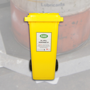 Kit para Derrames de Petróleo, Contenedor con Ruedas de 240 Litros – Kit Absorbente para Limpieza de Derrames de Petróleo Industriales y Respuesta a Emergencias - Product Image 3