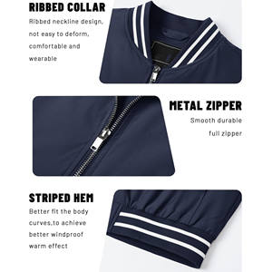 Veste à capuche Letterman Varsity bicolore personnalisée en violet noir-blanc Full-Snap Bomber Style Soccer Wear - Product Image 5