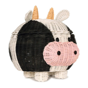 Panier en rotin avec couvercle pour enfants, paniers de rangement tressés à bas prix, paniers tissés, décoration de chambre pour bébé - Product Image 5