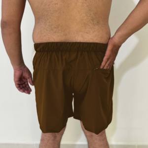 กางเกงขาสั้นกันเหงื่อสำหรับผู้ชายกางเกงขาสั้นใส่สบายเป็นมิตรกับสิ่งแวดล้อมสีพื้นสำหรับวิ่งในยิม - Product Image 6