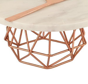 Top Sale <b>Marble</b> Top with Metal Base <b>Cake</b> <b>Stand</b> For Wedding Restaurant Hotel in Best Price - Product Image 4