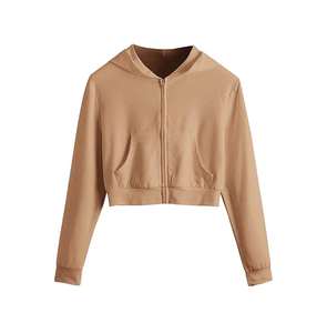 Meilleur sweat-shirt à capuche en tricot imprimé pour femmes avec logo à l'avant au prix de gros - Product Image 3