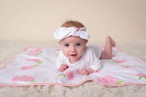 Bé tắm quà tặng sơ sinh nhận được chăn quấn quấn với Bowknot Headband Muslin bé căng ra mềm mại Swaddle chăn đặt - Product Image 3
