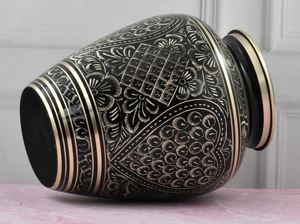 Recuerdo de cenizas de urnas de color negro, urnas para cenizas humanas, urnas de recuerdo para cenizas humanas - Product Image 2