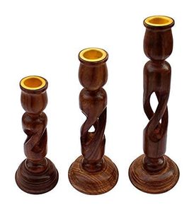 Candelabro de pilar de madera para manualidades HF hecho a mano para decoración del hogar, pasillo de mesa, Idea DE REGALO PARA EL Día de San Valentín, muy asequible - Product Image 4