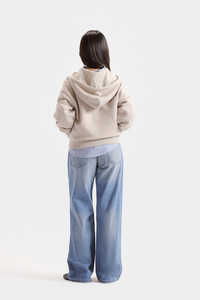 เสื้อฮู้ดผู้หญิงคุณภาพสูง สีเบจ ผ้าฝ้ายเนื้อนุ่ม ขอบยางยืด แขนยาว มีเชือกผูก ฮู้ด สำหรับฤดูหนาว สไตล์ลำลอง - Product Image 4